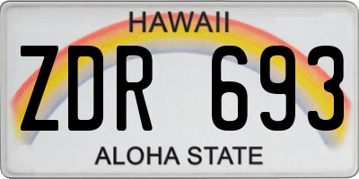 HI license plate ZDR693