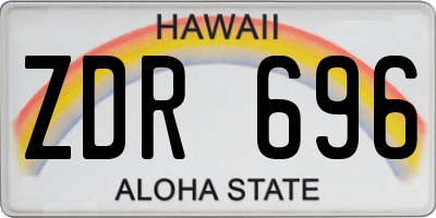 HI license plate ZDR696