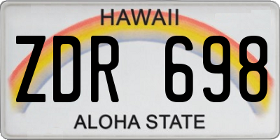 HI license plate ZDR698