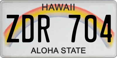 HI license plate ZDR704