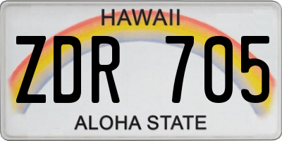 HI license plate ZDR705