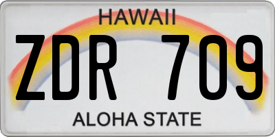 HI license plate ZDR709