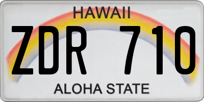 HI license plate ZDR710