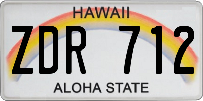 HI license plate ZDR712