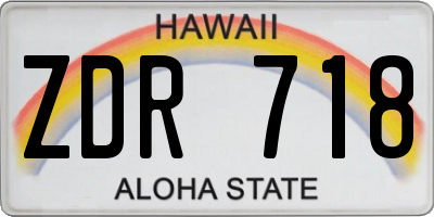 HI license plate ZDR718