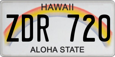 HI license plate ZDR720