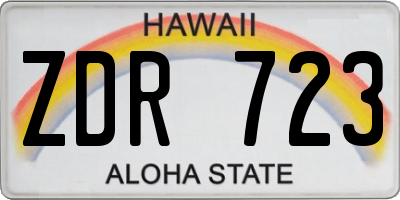 HI license plate ZDR723