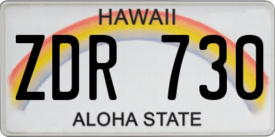 HI license plate ZDR730