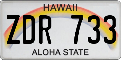 HI license plate ZDR733