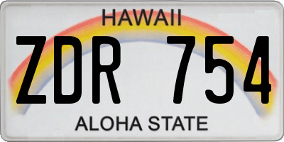 HI license plate ZDR754