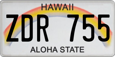 HI license plate ZDR755