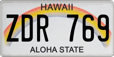 HI license plate ZDR769