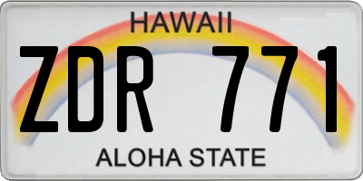 HI license plate ZDR771