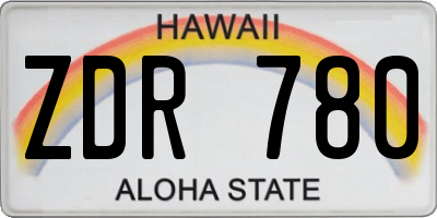 HI license plate ZDR780