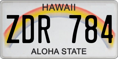 HI license plate ZDR784