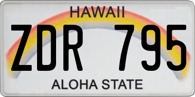 HI license plate ZDR795