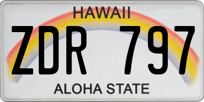 HI license plate ZDR797