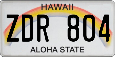 HI license plate ZDR804