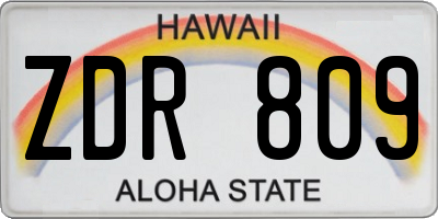 HI license plate ZDR809