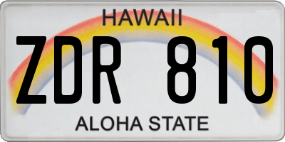 HI license plate ZDR810