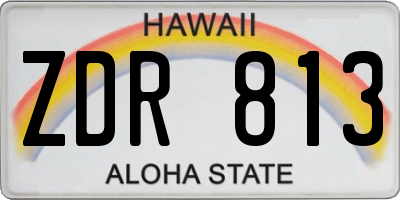 HI license plate ZDR813