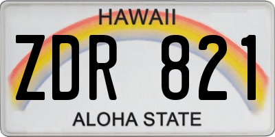 HI license plate ZDR821