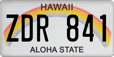 HI license plate ZDR841