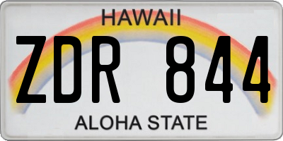 HI license plate ZDR844