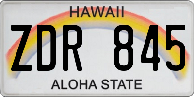 HI license plate ZDR845