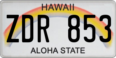 HI license plate ZDR853