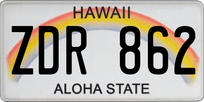 HI license plate ZDR862