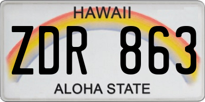 HI license plate ZDR863