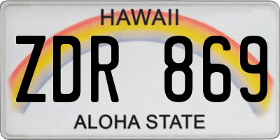 HI license plate ZDR869