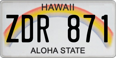 HI license plate ZDR871