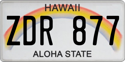 HI license plate ZDR877