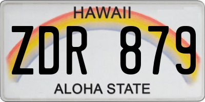 HI license plate ZDR879