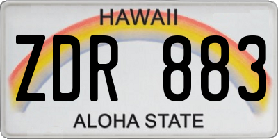 HI license plate ZDR883