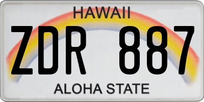 HI license plate ZDR887
