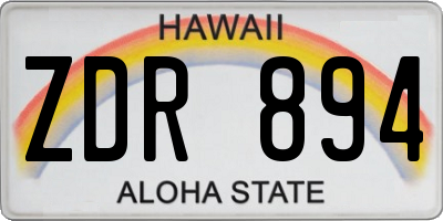 HI license plate ZDR894