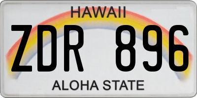 HI license plate ZDR896