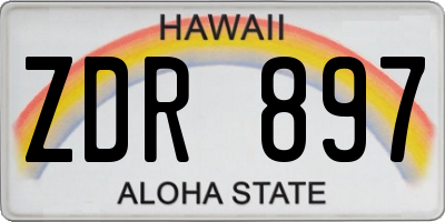 HI license plate ZDR897