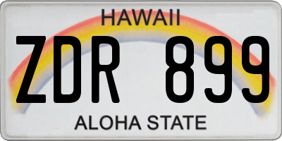 HI license plate ZDR899