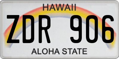 HI license plate ZDR906