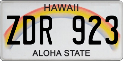 HI license plate ZDR923