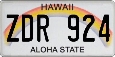 HI license plate ZDR924