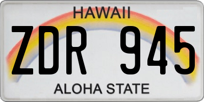 HI license plate ZDR945