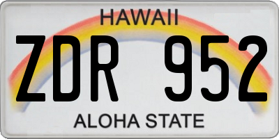 HI license plate ZDR952