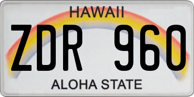 HI license plate ZDR960