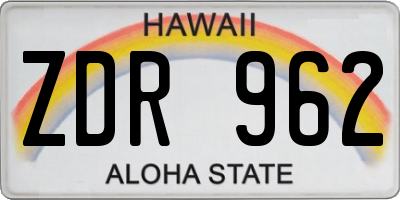 HI license plate ZDR962