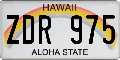 HI license plate ZDR975